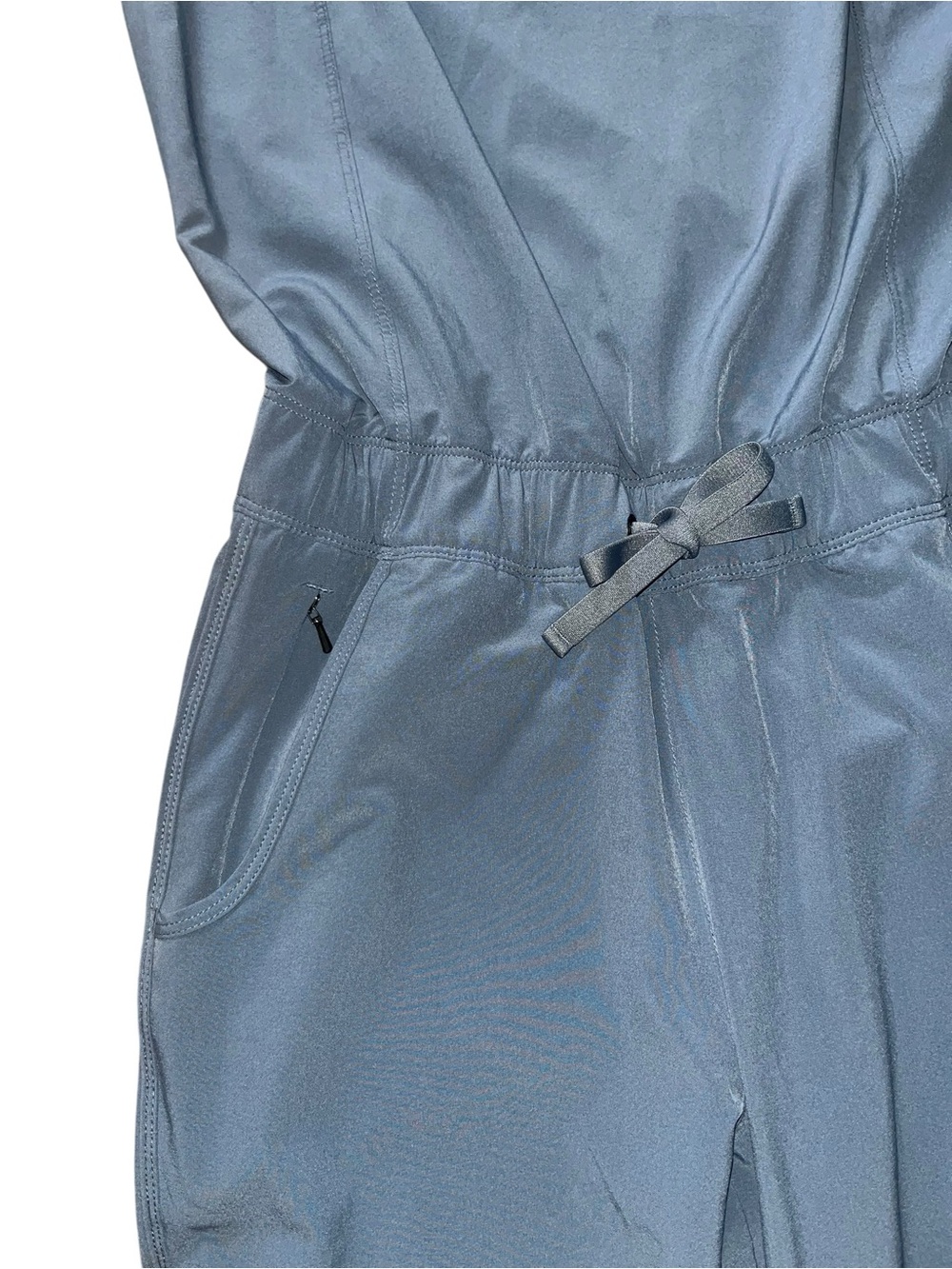 Patagonia Slate Blue Sleeveless Wide-Leg Jumpsuit with Tie Waist - Picture 3 of 7